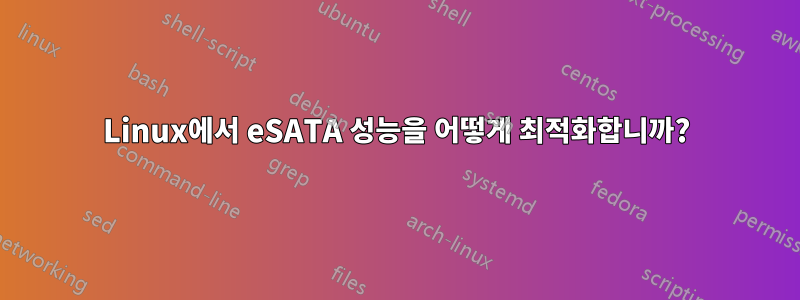 Linux에서 eSATA 성능을 어떻게 최적화합니까?