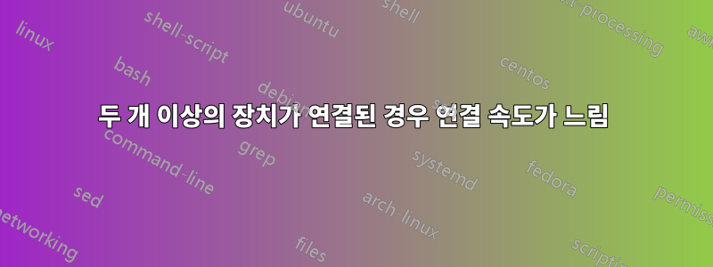 두 개 이상의 장치가 연결된 경우 연결 속도가 느림