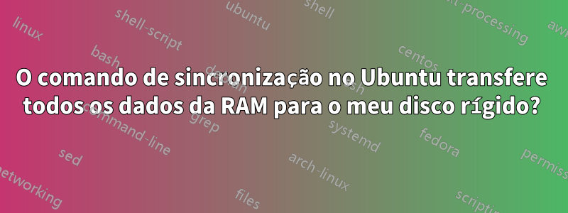 O comando de sincronização no Ubuntu transfere todos os dados da RAM para o meu disco rígido?