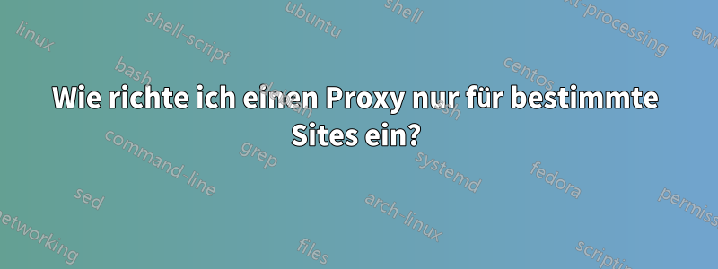 Wie richte ich einen Proxy nur für bestimmte Sites ein?