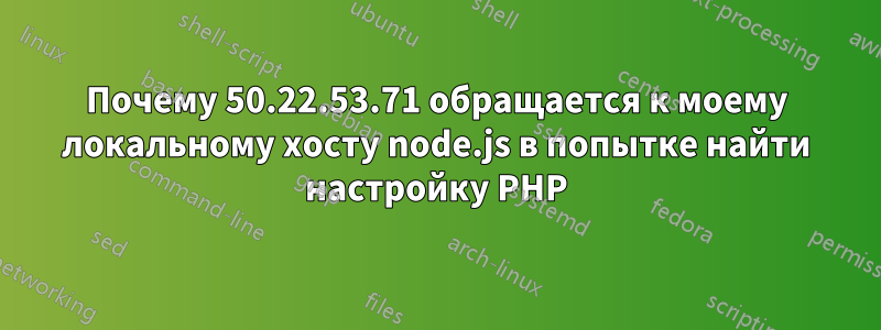 Почему 50.22.53.71 обращается к моему локальному хосту node.js в попытке найти настройку PHP