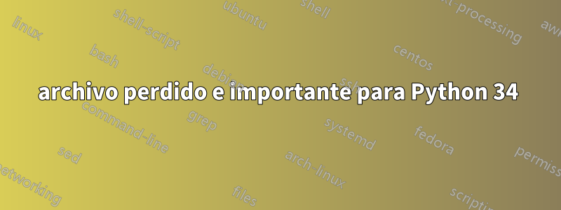 archivo perdido e importante para Python 34