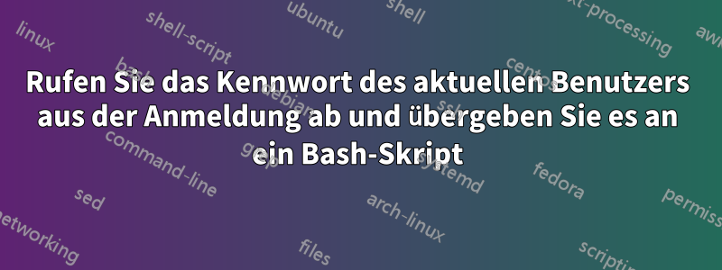 Rufen Sie das Kennwort des aktuellen Benutzers aus der Anmeldung ab und übergeben Sie es an ein Bash-Skript