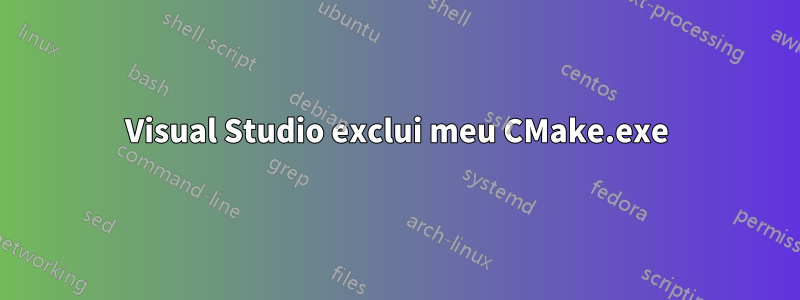 Visual Studio exclui meu CMake.exe