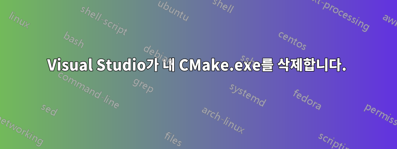 Visual Studio가 내 CMake.exe를 삭제합니다.