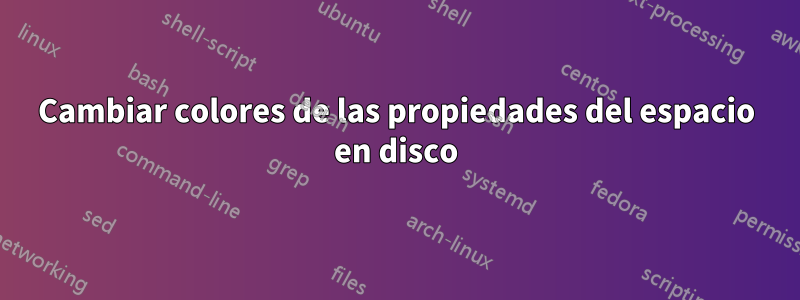 Cambiar colores de las propiedades del espacio en disco