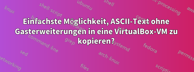 Einfachste Möglichkeit, ASCII-Text ohne Gasterweiterungen in eine VirtualBox-VM zu kopieren?