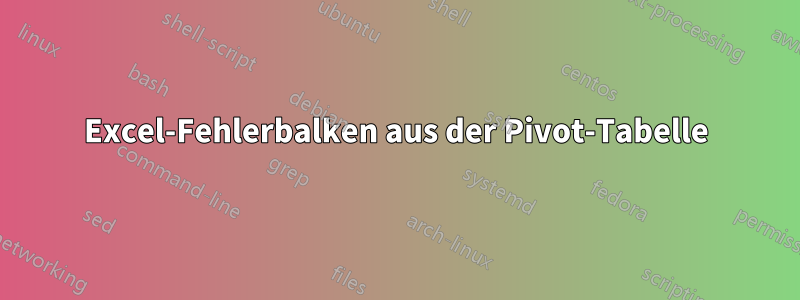 Excel-Fehlerbalken aus der Pivot-Tabelle