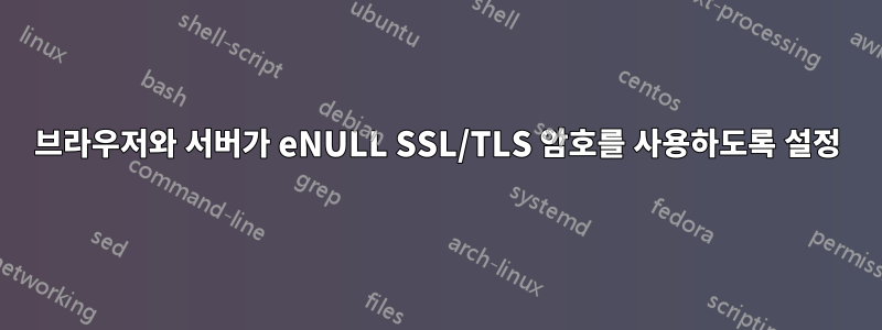 브라우저와 서버가 eNULL SSL/TLS 암호를 사용하도록 설정