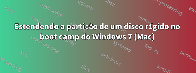 Estendendo a partição de um disco rígido no boot camp do Windows 7 (Mac)