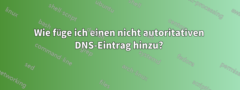 Wie füge ich einen nicht autoritativen DNS-Eintrag hinzu?