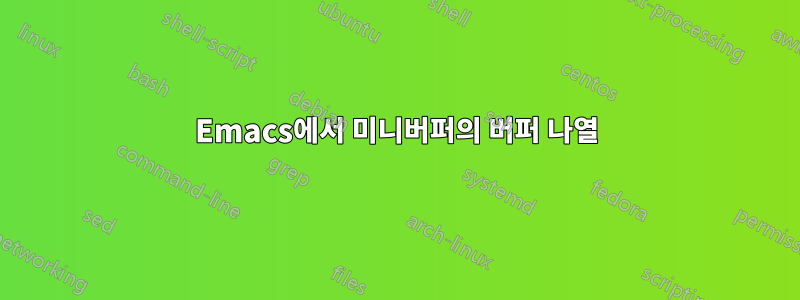 Emacs에서 미니버퍼의 버퍼 나열