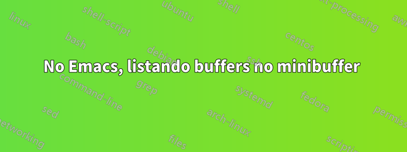 No Emacs, listando buffers no minibuffer