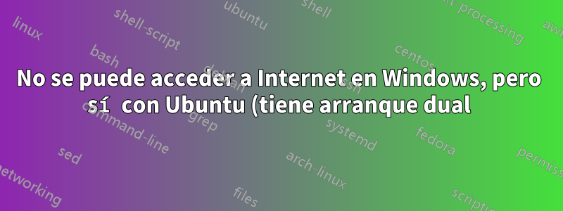 No se puede acceder a Internet en Windows, pero sí con Ubuntu (tiene arranque dual)