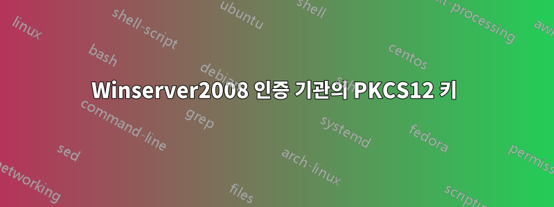 Winserver2008 인증 기관의 PKCS12 키