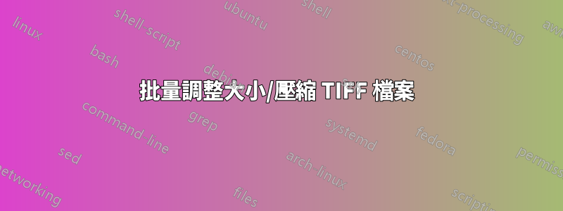 批量調整大小/壓縮 TIFF 檔案 