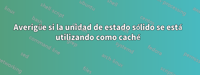 Averigüe si la unidad de estado sólido se está utilizando como caché