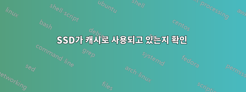 SSD가 캐시로 사용되고 있는지 확인