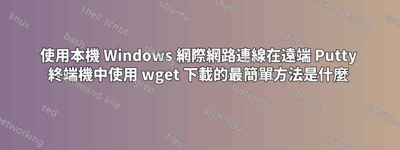 使用本機 Windows 網際網路連線在遠端 Putty 終端機中使用 wget 下載的最簡單方法是什麼