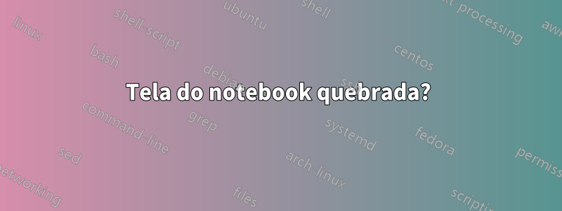 Tela do notebook quebrada?