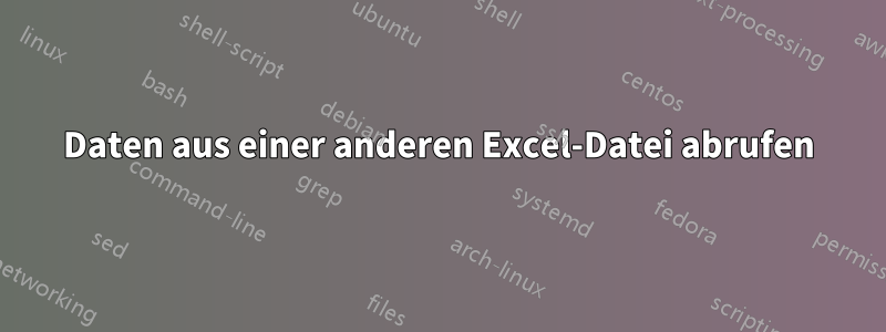 Daten aus einer anderen Excel-Datei abrufen