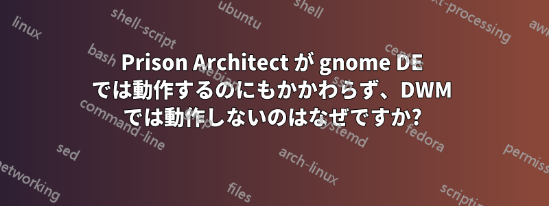 Prison Architect が gnome DE では動作するのにもかかわらず、DWM では動作しないのはなぜですか?