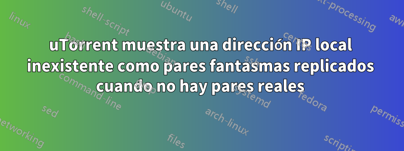 uTorrent muestra una dirección IP local inexistente como pares fantasmas replicados cuando no hay pares reales