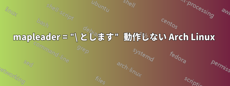 mapleader = "\ とします" 動作しない Arch Linux