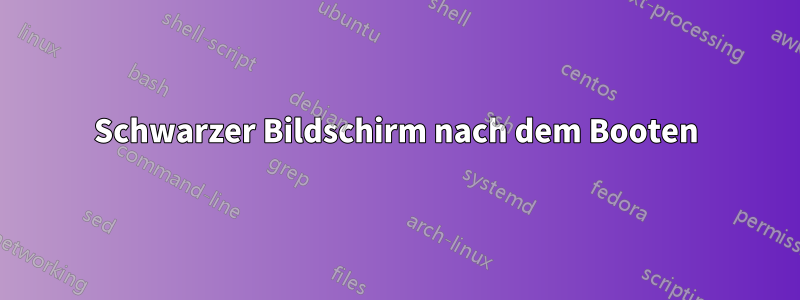 Schwarzer Bildschirm nach dem Booten