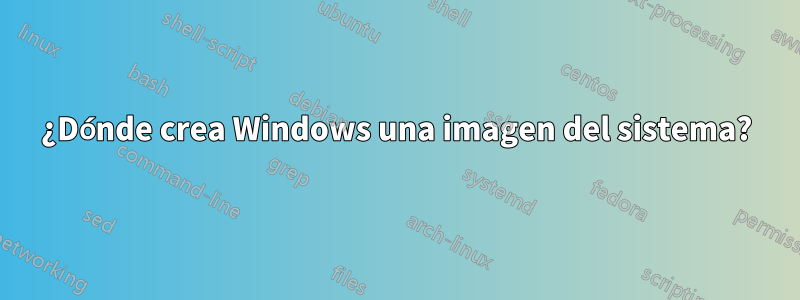 ¿Dónde crea Windows una imagen del sistema?