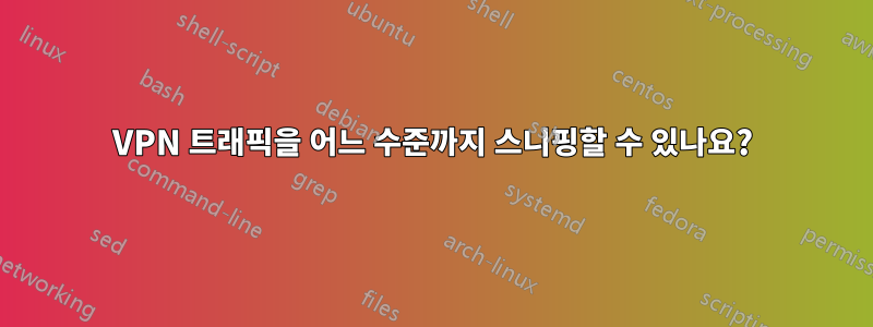 VPN 트래픽을 어느 수준까지 스니핑할 수 있나요?