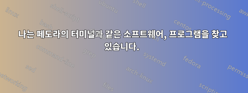 나는 페도라의 터미널과 같은 소프트웨어, 프로그램을 찾고 있습니다. 