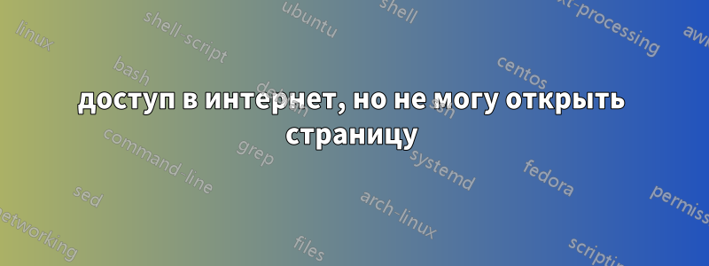 доступ в интернет, но не могу открыть страницу