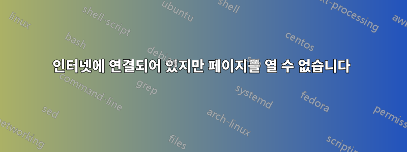 인터넷에 연결되어 있지만 페이지를 열 수 없습니다