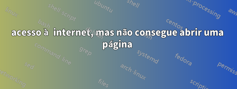 acesso à internet, mas não consegue abrir uma página