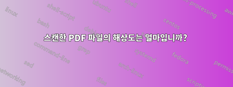 스캔한 PDF 파일의 해상도는 얼마입니까?