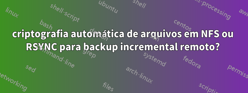 criptografia automática de arquivos em NFS ou RSYNC para backup incremental remoto?