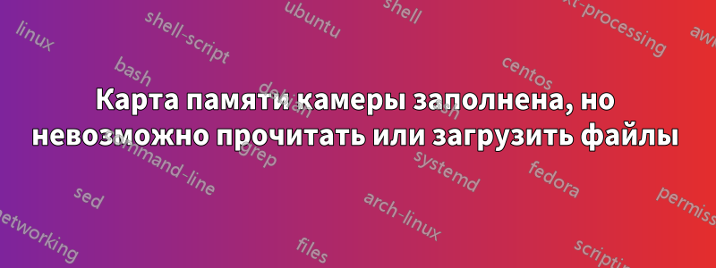 Карта памяти камеры заполнена, но невозможно прочитать или загрузить файлы