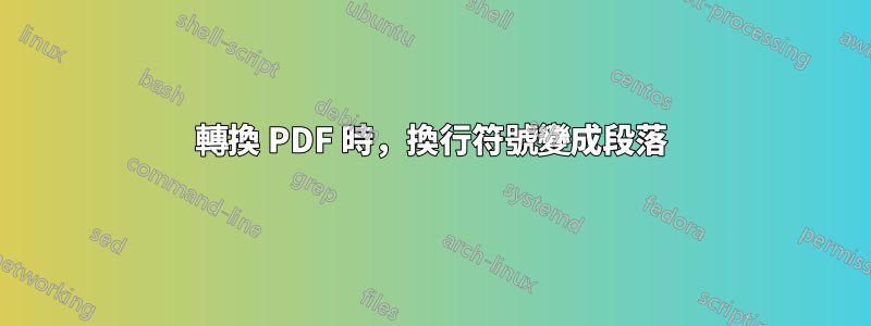 轉換 PDF 時，換行符號變成段落