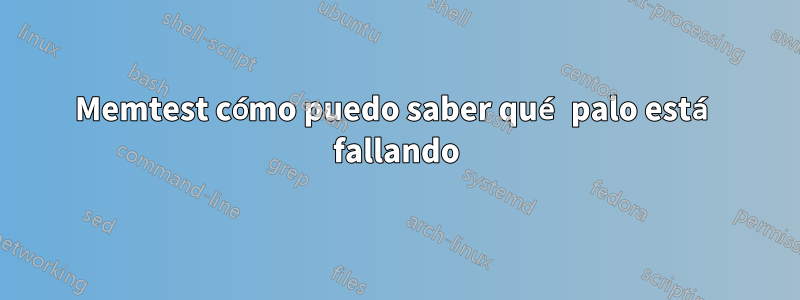 Memtest cómo puedo saber qué palo está fallando