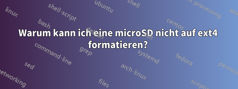 Warum kann ich eine microSD nicht auf ext4 formatieren?