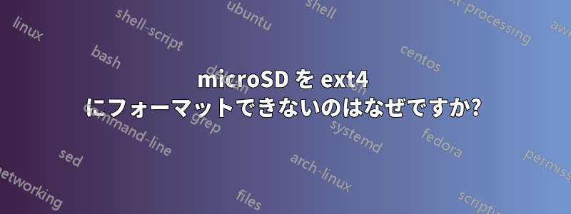 microSD を ext4 にフォーマットできないのはなぜですか?