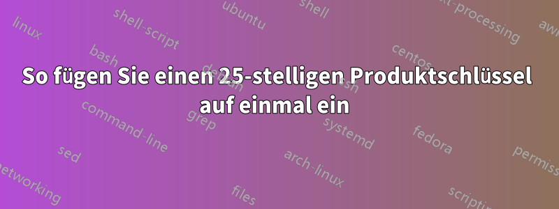 So fügen Sie einen 25-stelligen Produktschlüssel auf einmal ein 