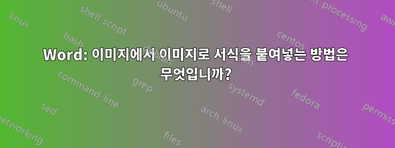 Word: 이미지에서 이미지로 서식을 붙여넣는 방법은 무엇입니까?