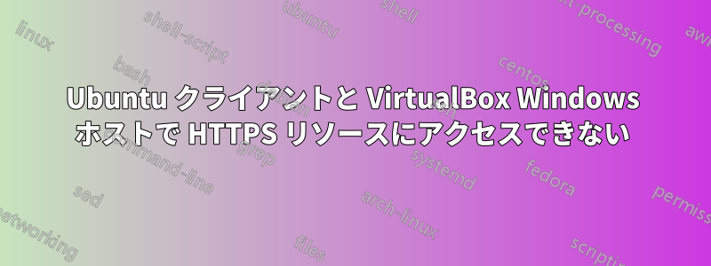 Ubuntu クライアントと VirtualBox Windows ホストで HTTPS リソースにアクセスできない