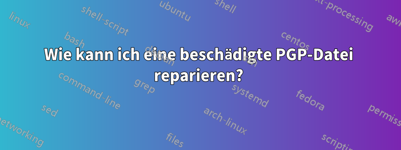 Wie kann ich eine beschädigte PGP-Datei reparieren?