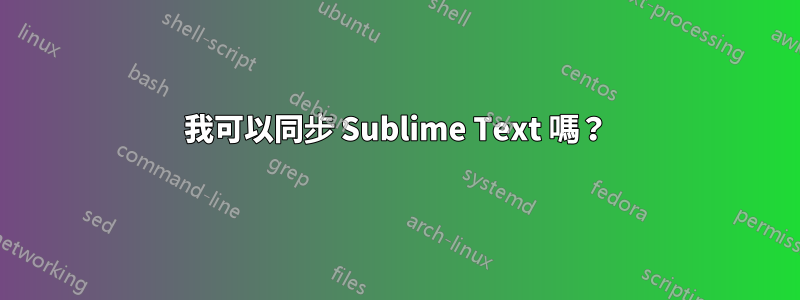 我可以同步 Sublime Text 嗎？