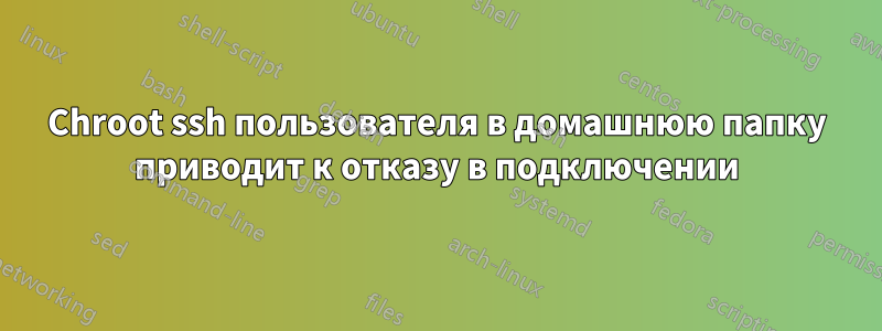 Chroot ssh пользователя в домашнюю папку приводит к отказу в подключении