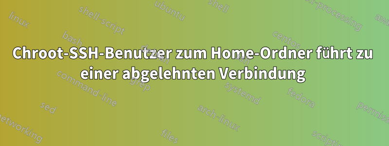 Chroot-SSH-Benutzer zum Home-Ordner führt zu einer abgelehnten Verbindung