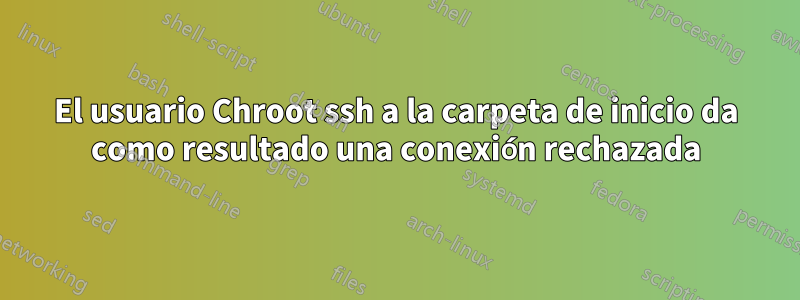 El usuario Chroot ssh a la carpeta de inicio da como resultado una conexión rechazada